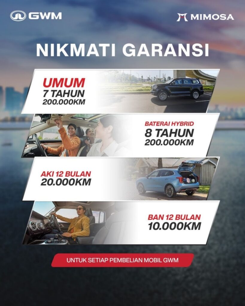 Garansi Mesin Mobil GWM Pekanbaru dealer riau Harga Promo Brosur Angsuran cicilan DP Cashback Diskon bunga paket kredit price list landcruiser hrv crv pajero haval tank 300 500 jolion H6